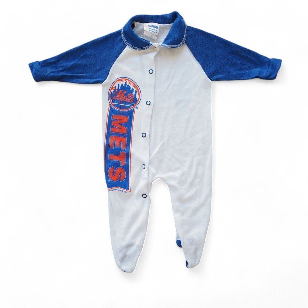 Cutler Sports Apparel CSA Vintage 90s New York NY‎ Mets Bodysuit Small Newborn